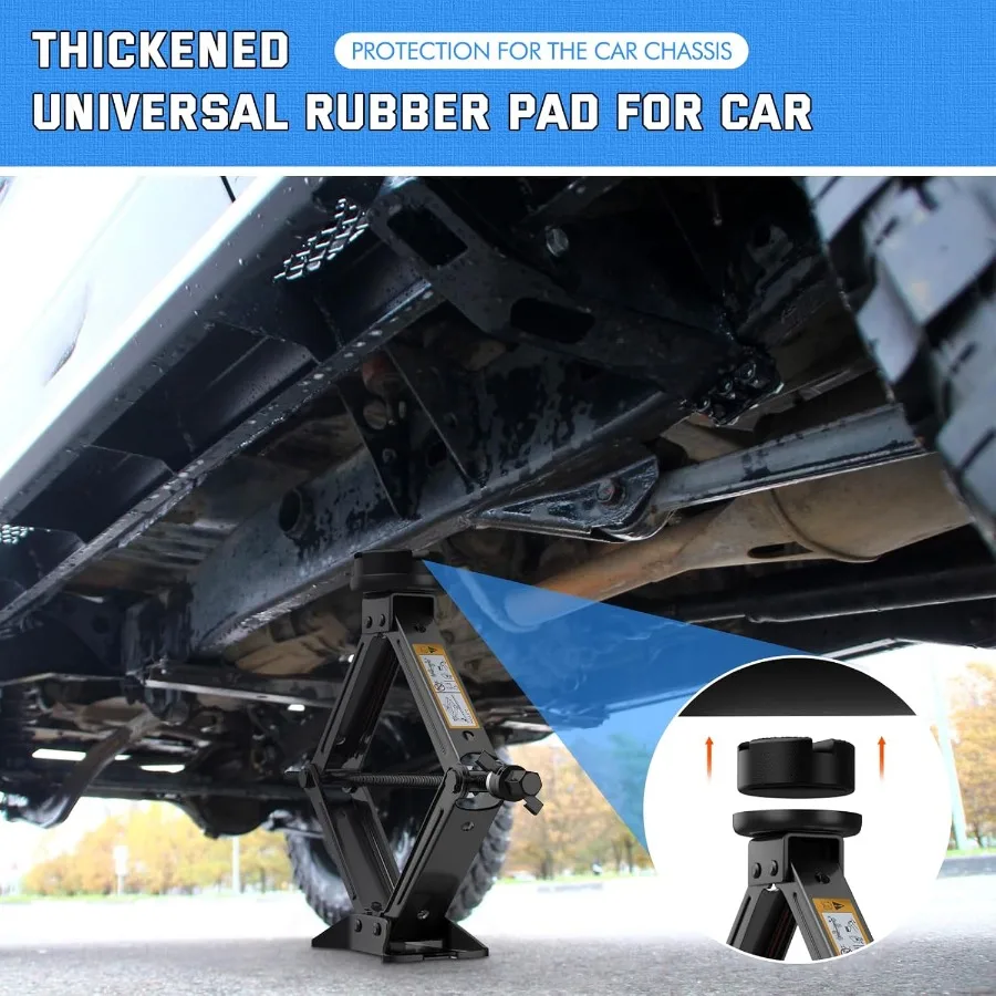 Kit de soporte y gato portátil para coche con conector de tijera de 2,5 toneladas con neumático de repuesto para fácil cambio de neumáticos en situaciones de emergencia anuncio Universal