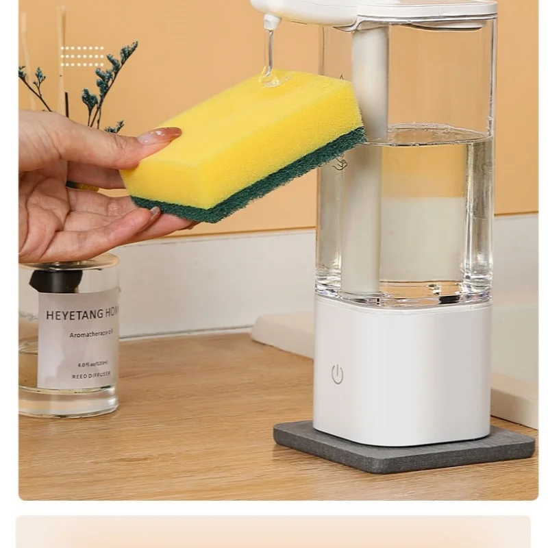 550ml Touchless Automatic Soap Dispenser USB Rechargeable High Capacity Kitchen Bathroom Liquid Detergent Hand Dispenser