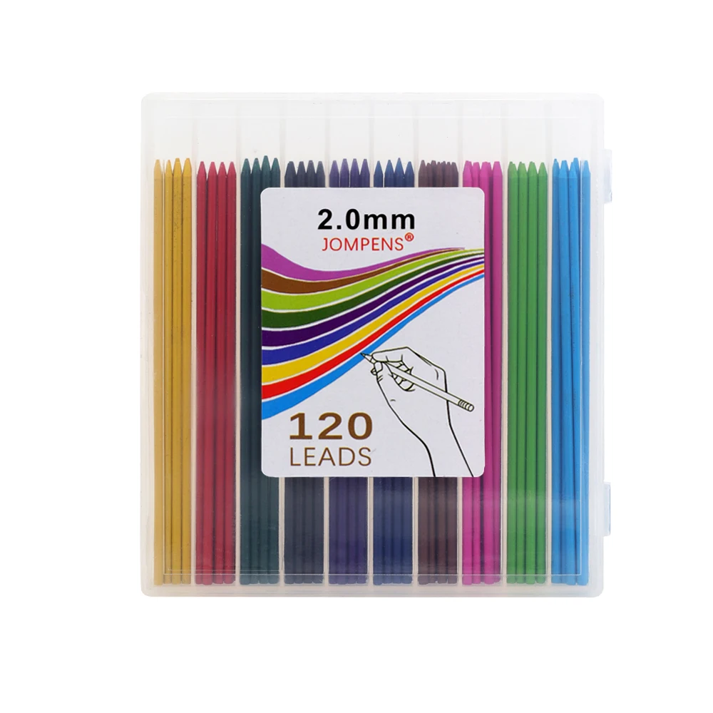 Neue 1Box Großpackung Mechanische Bleistiftmine 2B 2,0MM 10 Farben Austauschbare Mine Automatischer Bleistift Schreib- und Zeichenzubehör – Detail 2