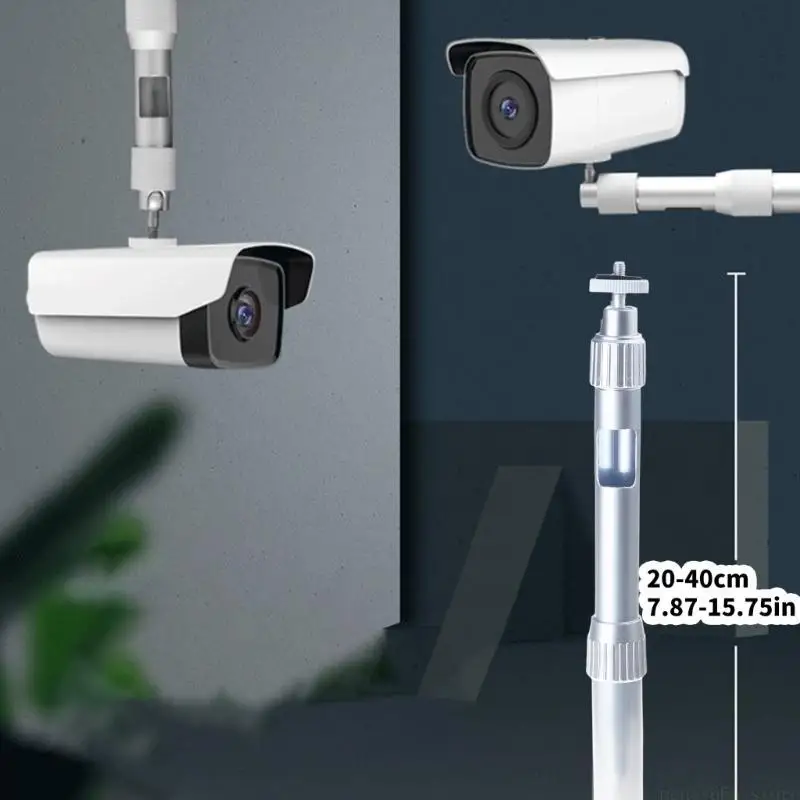 F62C Indoor Outdoor Security Camera Holder Telescopic Security Camera Bracket Adjustable Length 20cm to 40cm