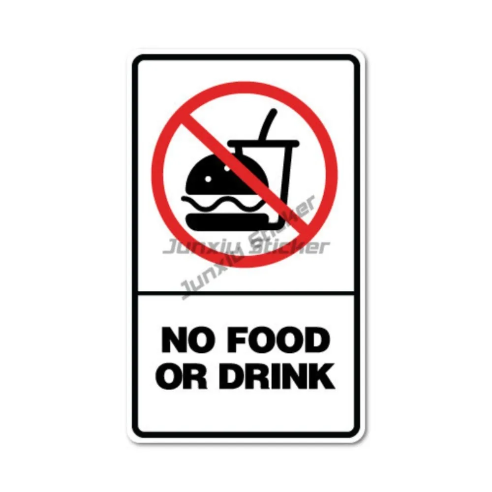 

No Food Or Drink Sticker No Food Or Drink Sticker prohibited signage Motorcycle Stickers For Rv Car Decoration