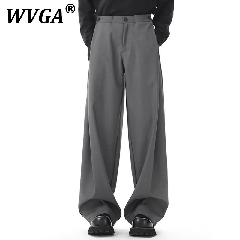 

WVGA Spring Summer Autumn New Man Tide Trendy Wide-Leg Draped Design Fashion Niche Chic Casual Straight Suit Pants Ins Y2K W9680