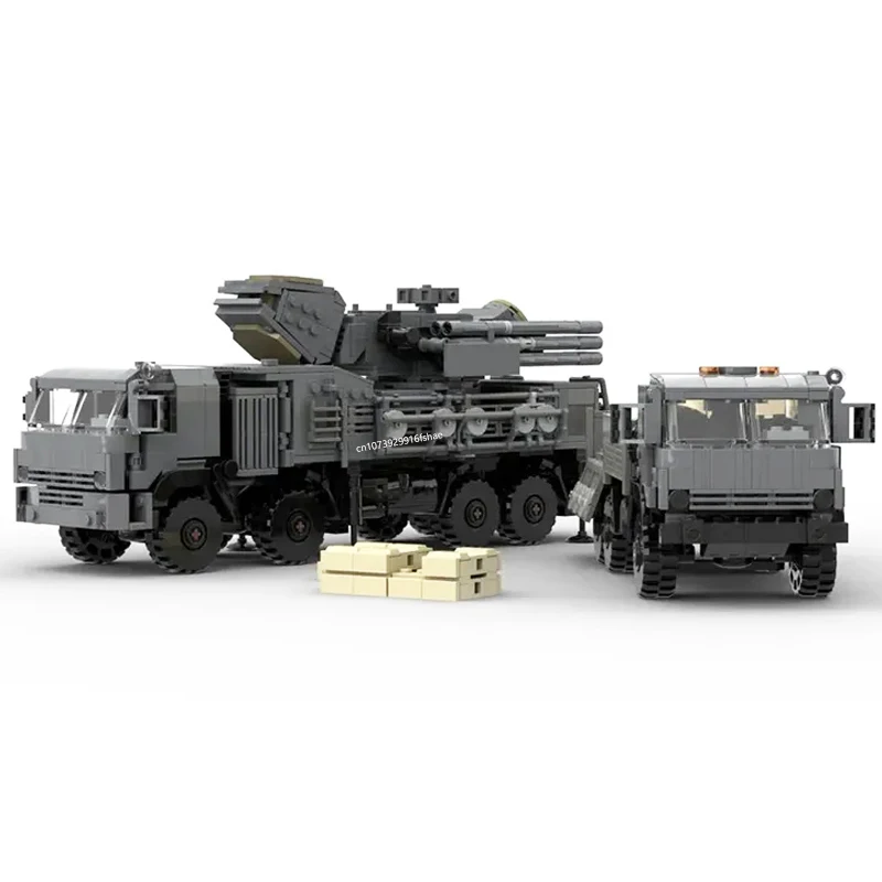 1845PCS WW2 Military MOC PANTSIR S2 SA-22 air defense system Model DIY creative ideas high-tech ChildToy Gift Armored Car Blocks