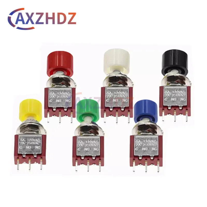 5PCS PS-102 3Pin C-NO-NC 6MM Mini Momentary Automatic Return Push Button Switch ON-ON 2A 250V AC 5A 120V AC DS-612 MTS-102M