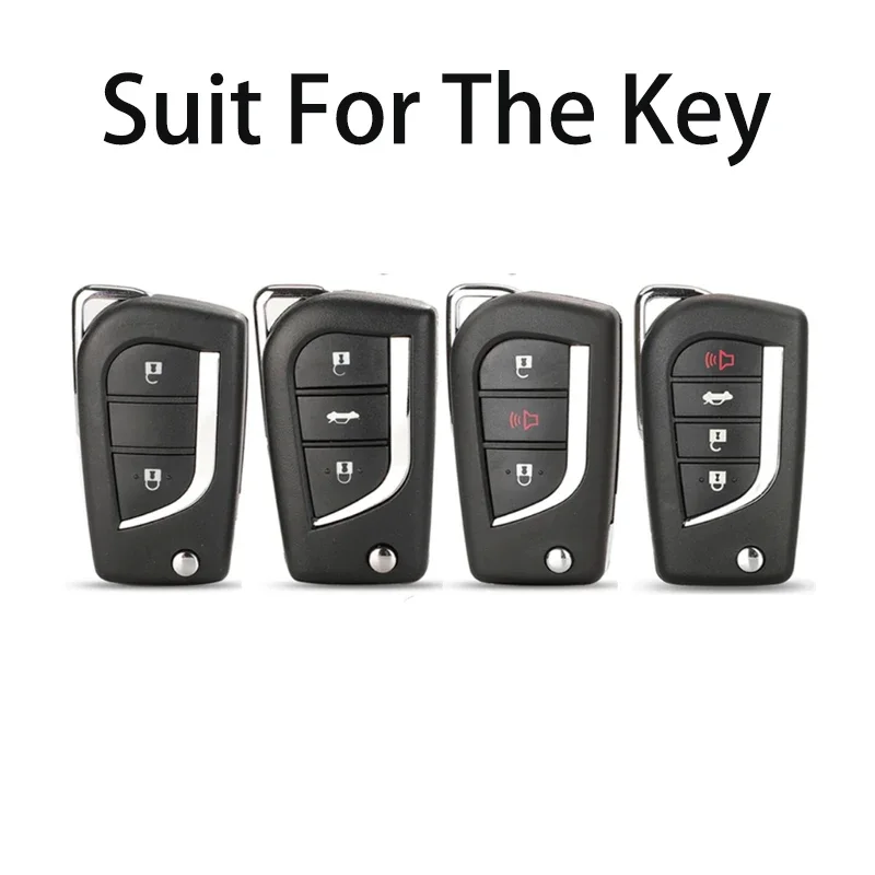 For Toyota Levin Flip Key Case Cover Car Model Remote Control 2 3 Button Fob Keychain Accessories Creative Buckle Surprise Gift