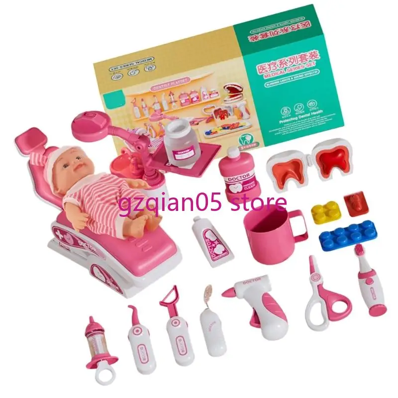 N7ME Children Zahnarztkits mit realistischen Tools und Zubehör für Rollenspiele und helfen bei der Entwicklung guter