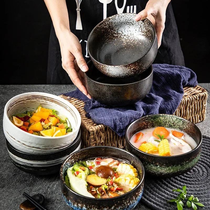 LingAo Cuenco de cerámica japonés para fideos y fideos de arroz