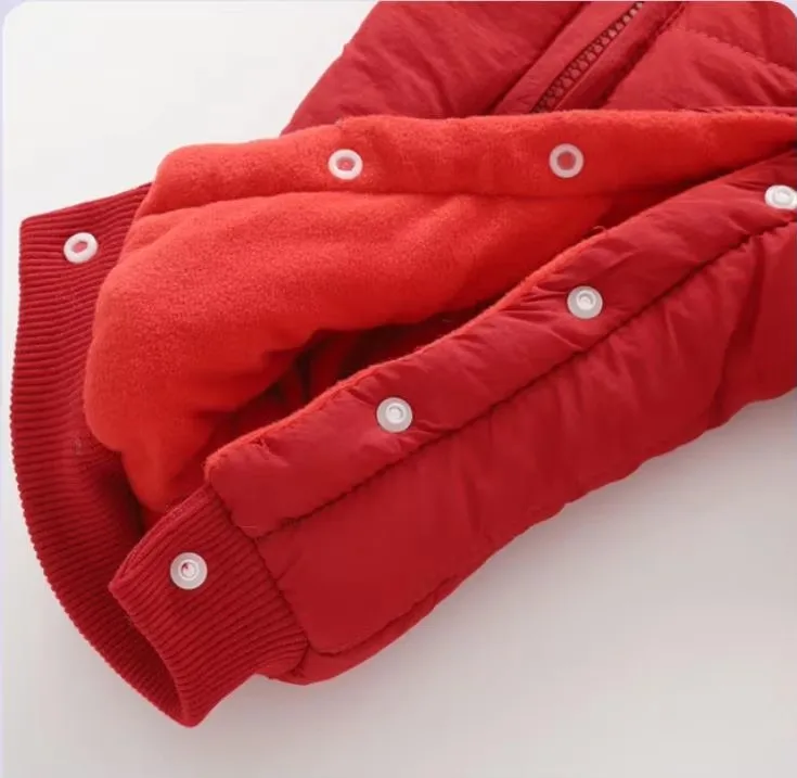 Neuer süßer Baby-Winteroverall mit Bärenohren und Kapuze, Kälteschutz-Skibekleidung, verdickte Baumwolle und Samt-Innenseite, Neugeborenen-Jumpsuit 0-2 Jahre – Detail 18