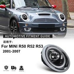 미니 R50 LED 헤드라이트 2001-2007 R52 R53 수정된 LED 헤드램프 어셈블리 액세서리용 2개 자동차 조명