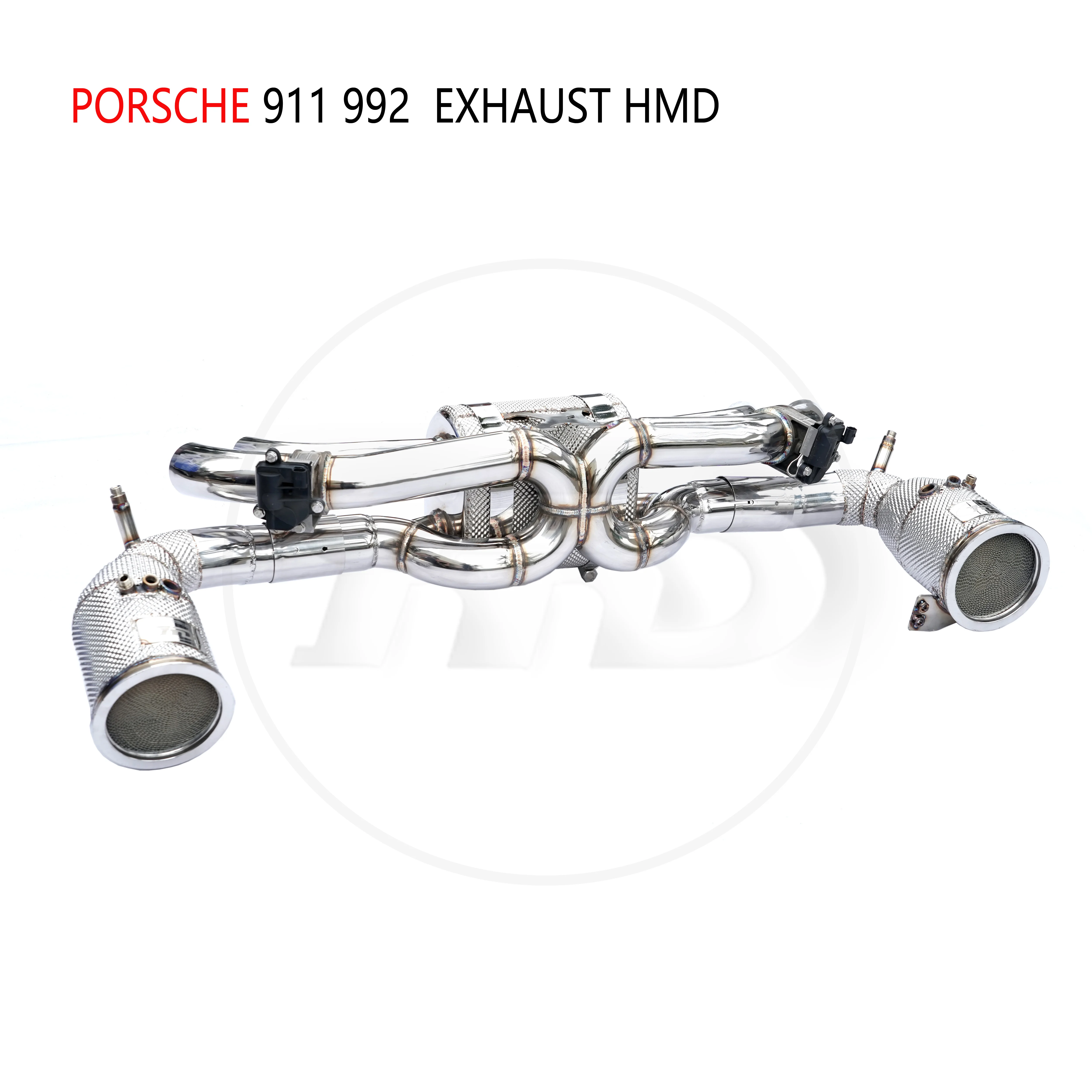 HMD Stainless Steel Exhaust System for Porsche 911 992 Auto Catback Modification Electronic Valve Peformance Downpipe With Cat