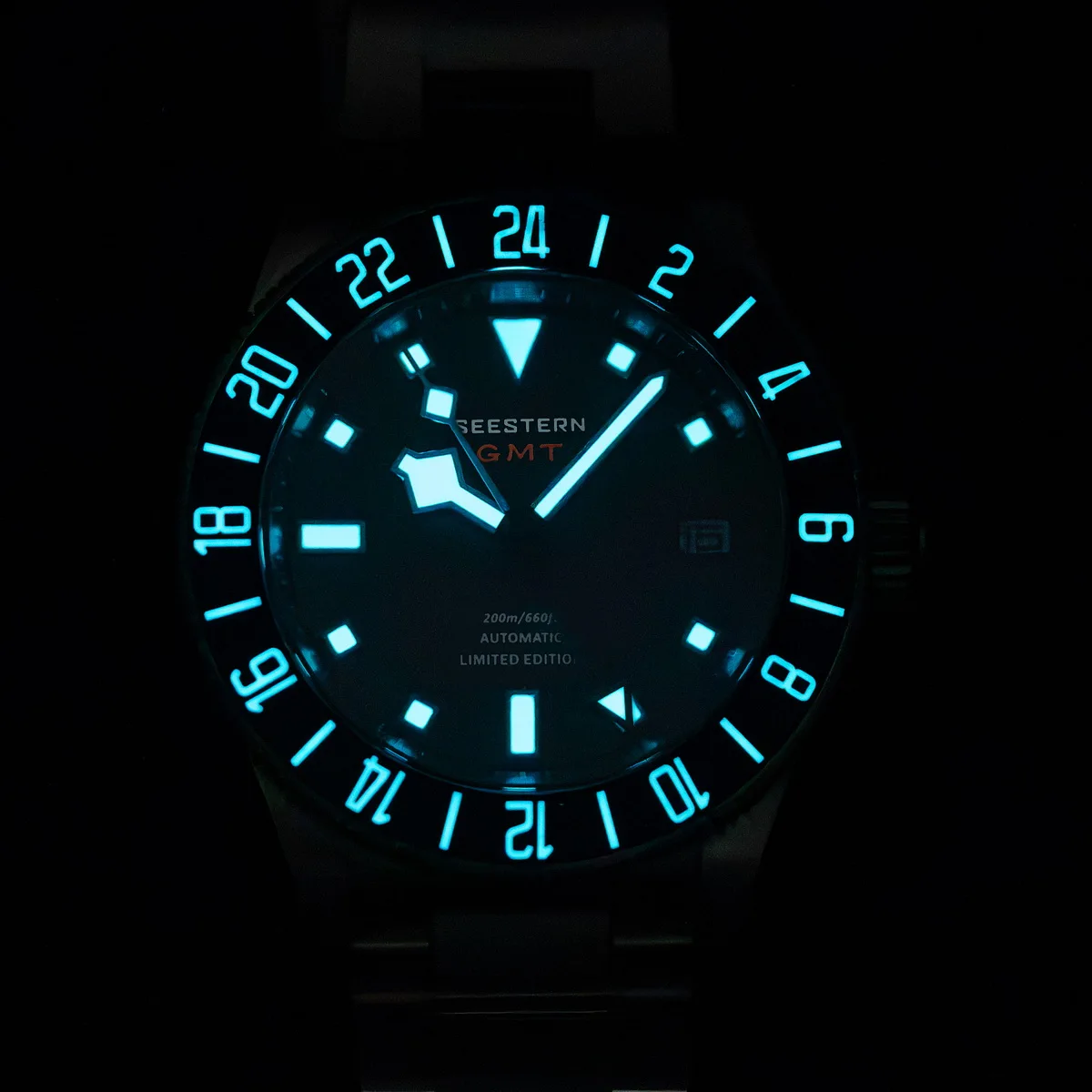 SEESTERN Diver Man นาฬิกาไทเทเนียมอัตโนมัติ GMT นาฬิกาข้อมือ NH34 การเคลื่อนไหว Sapphire คริสตัล 20ATM กันน้ํา Lume S462