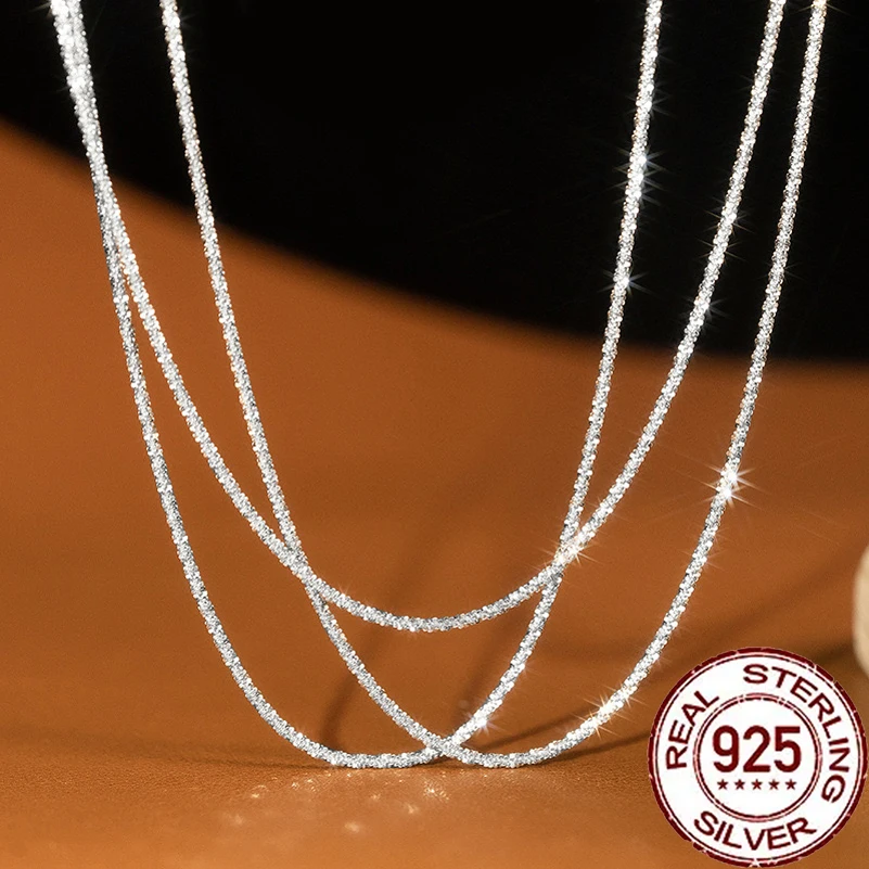 

QooLady 100% настоящее серебро 925 пробы, новое модное ожерелье-цепочка для женщин, изысканные свадебные и помолвочные украшения, аксессуар SD017