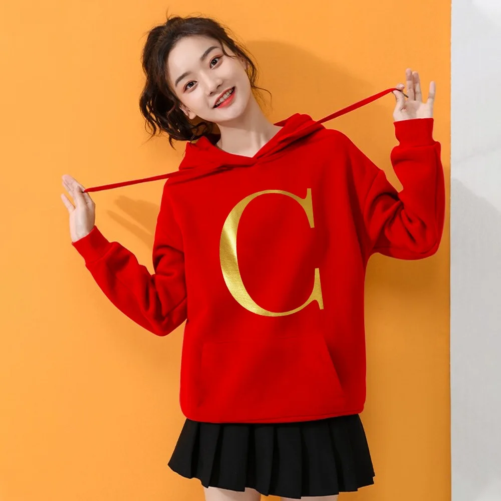 Sudadera con capucha para mujer, ropa informal Harajuku con letras estampadas, Jersey de manga larga a la moda para primavera y otoño