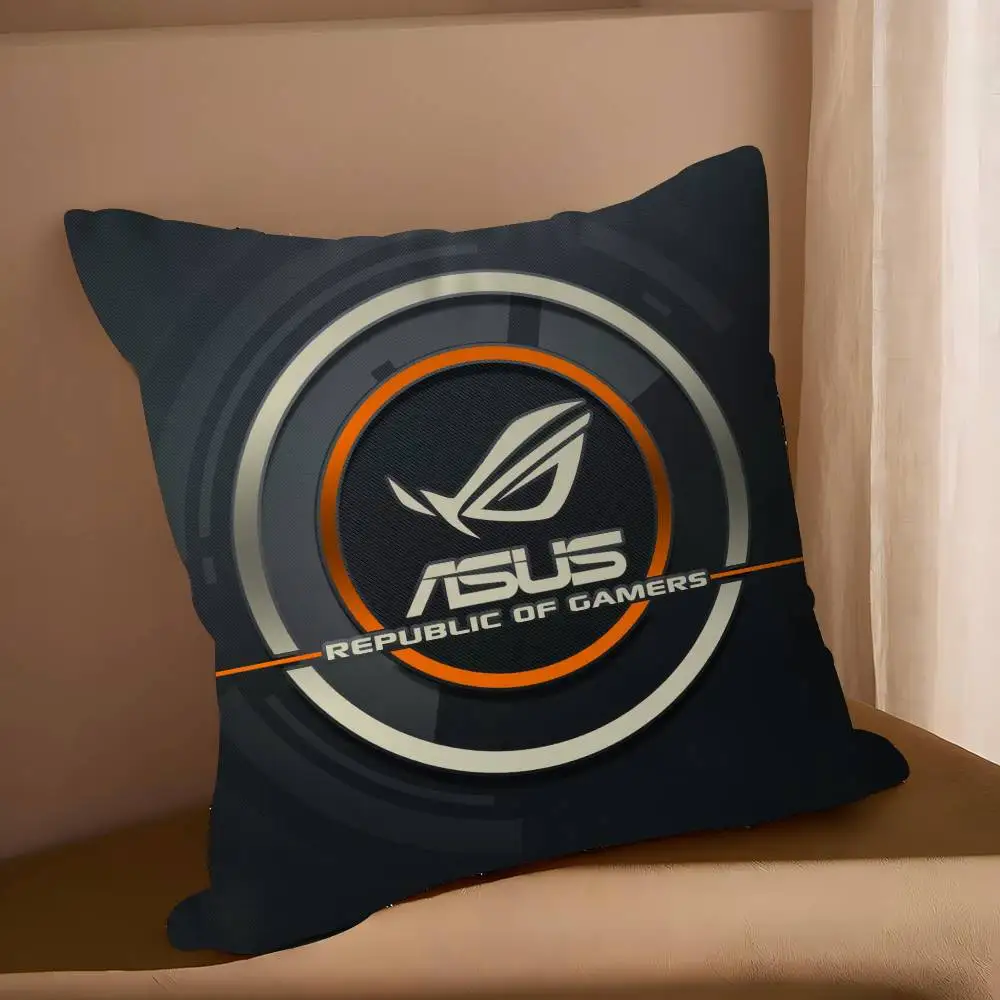 Asus Rog LOGO غطاء الوسادة بوصة مزرعة ديكور المنزل رمي وسادة تغطي لزينة الأريكة