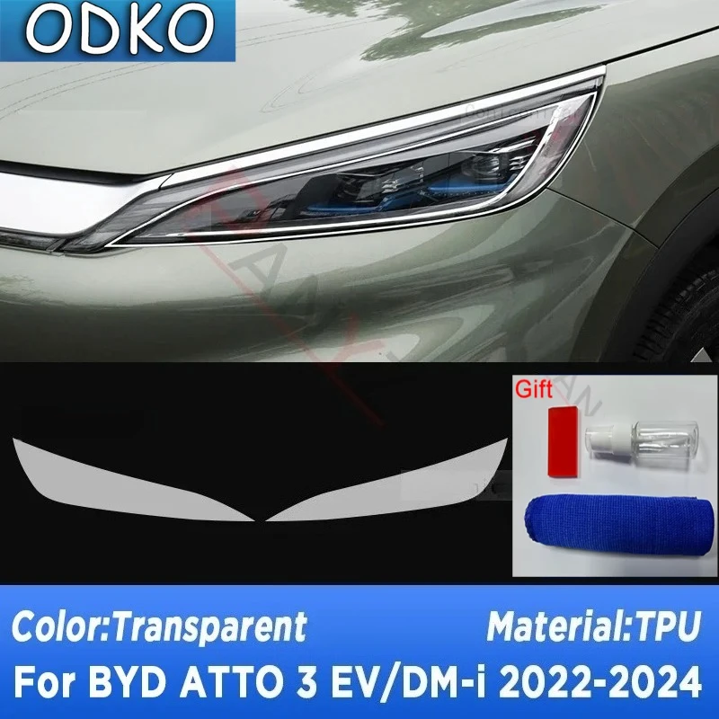 para-byd-atto-3-yuan-plus-ev-dm-i-2022-2024-protecao-do-farol-do-carro-transparente-anti-risco-pelicula-protetora-tpu-adesivos