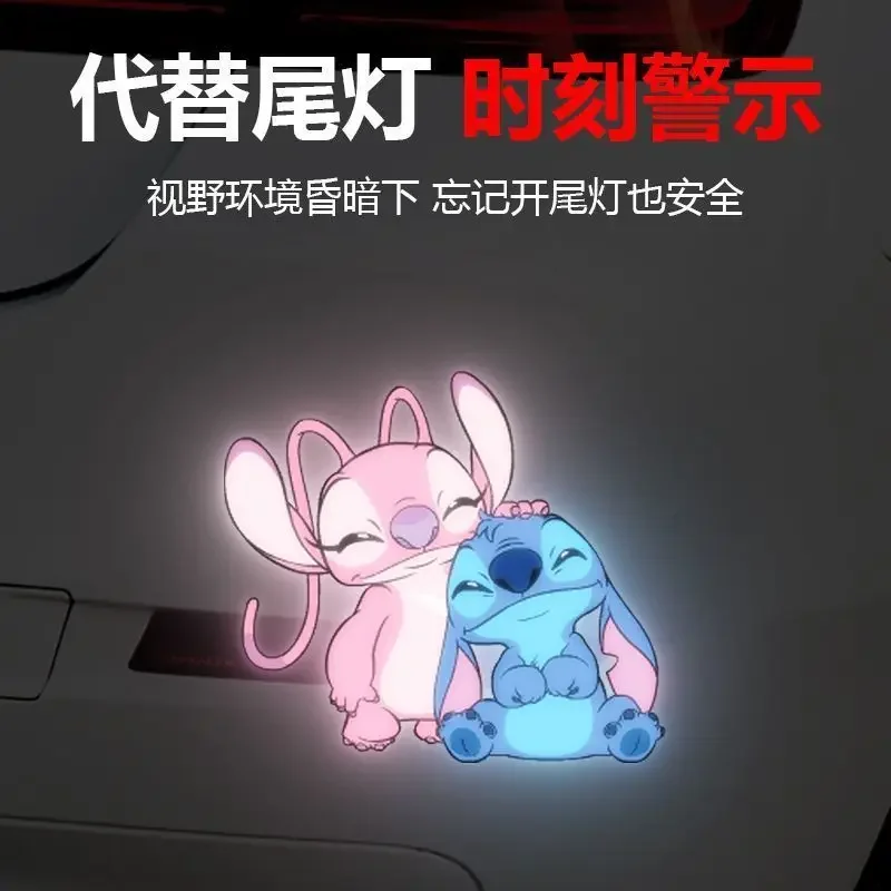 Stitch Cartoon Electric Vehicle Reflective Warning Sticker Covers Scratches Personalized Car Sticker Body Decoration Wholesale