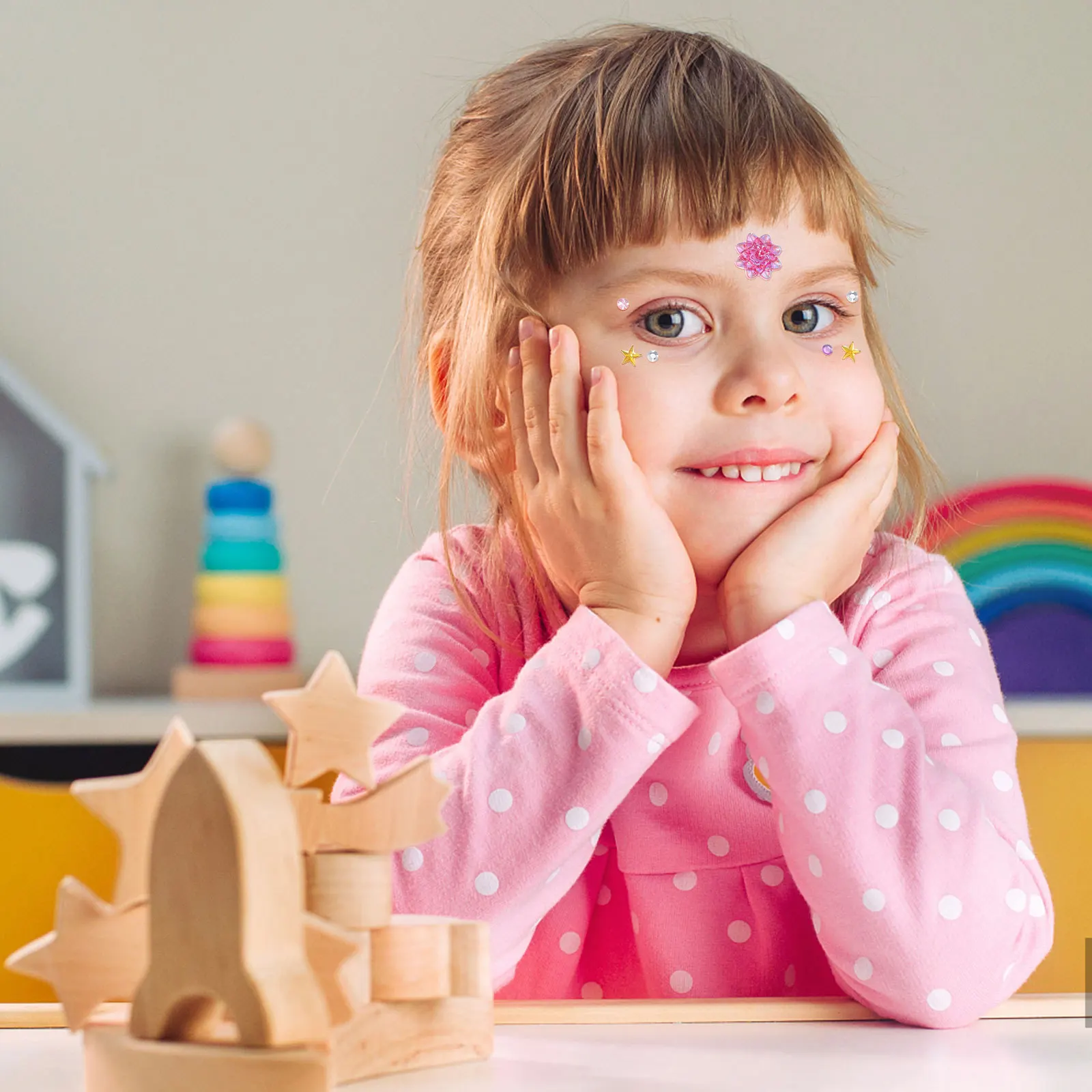 الأطفال ملصق الماس العين الوجه حجر الراين الجسم الأحجار الكريمة ذاتية اللصق الشارات المؤقتة لحفلة مهرجان الهالوين الهذيان