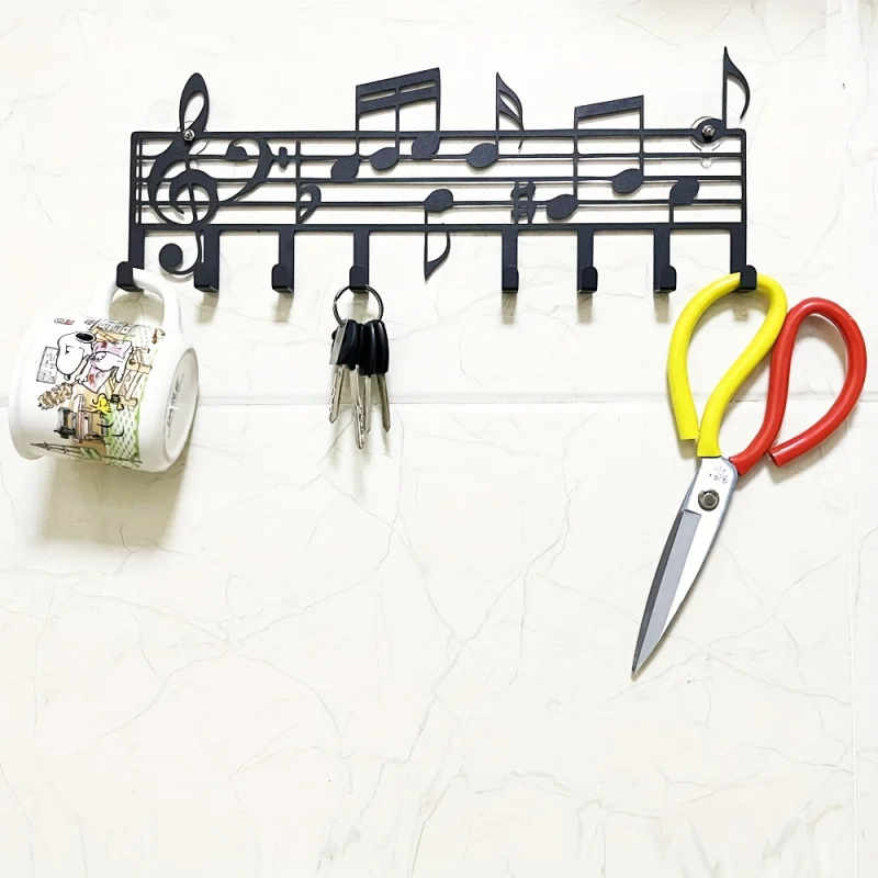 One Piece Metal and Iron Hanging Rack Handicraft，Exquisite Music Hook，black decorative symbols，Living Room Bedroom Home and Coff