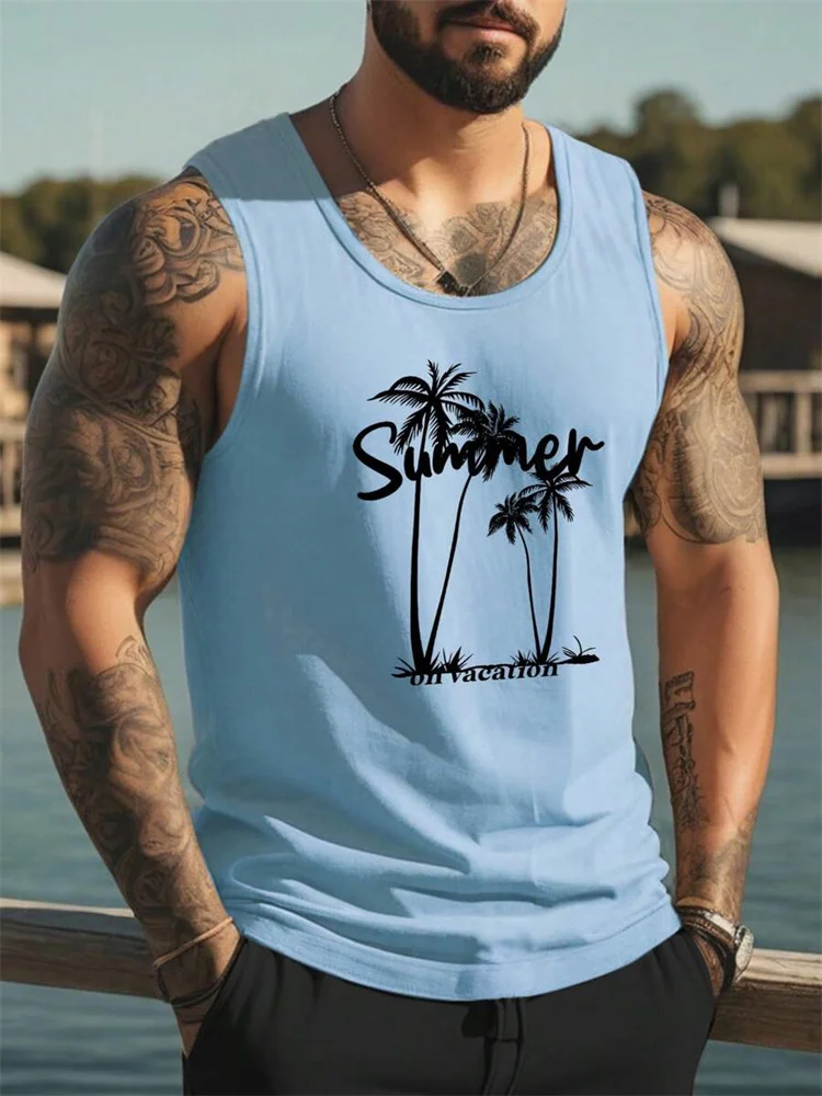 Summer Temperament Men's Tank Top Men's Beach Casual Holiday Wear 3D Printed Daily Outdoor Sports Sleeveless Crew Neck Tank Top image 2