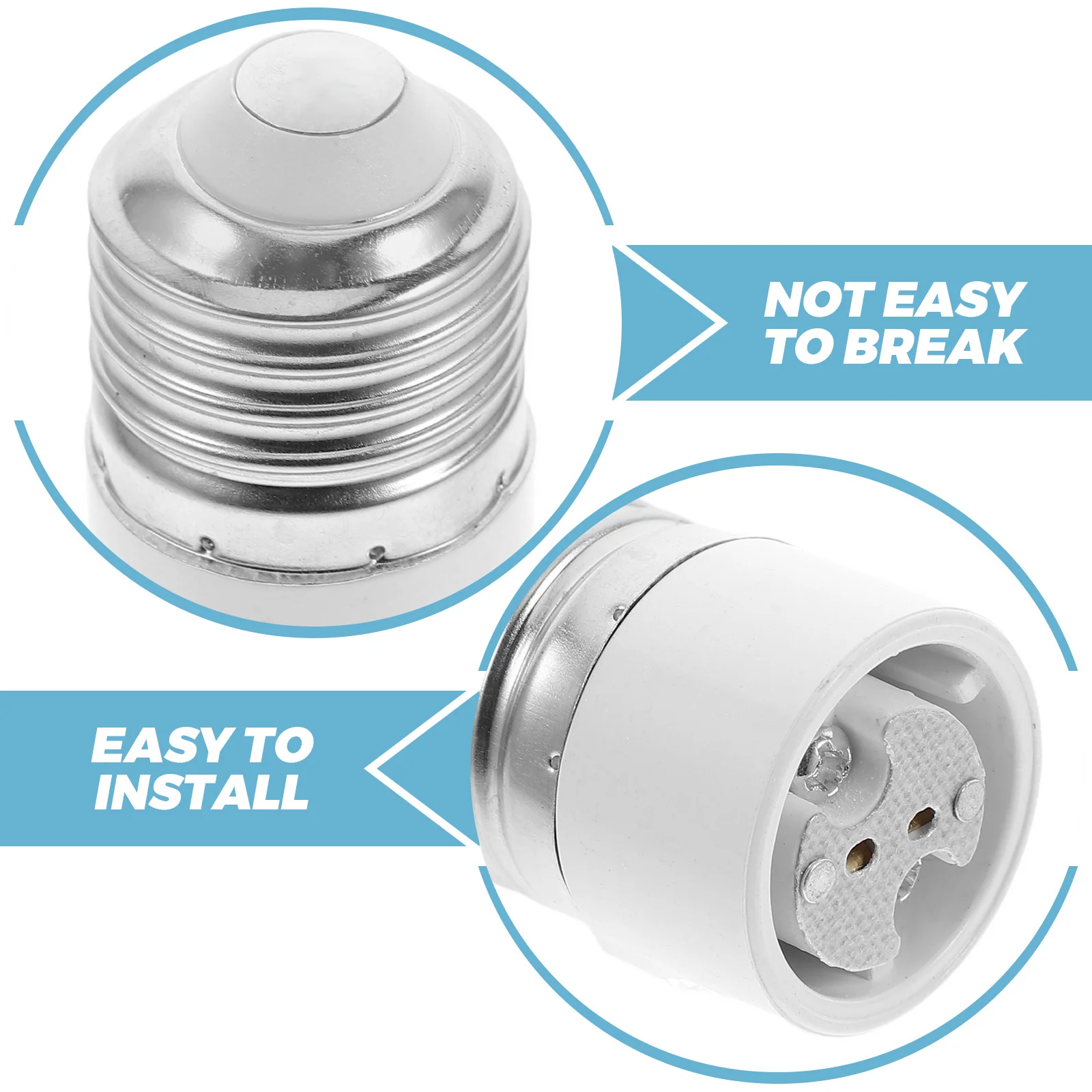 

5Pcs E27 to Mr16 Lamp Holder Converter Bulb Socket Adapter Efficient Conductivity Heat Dissipation for Stable Brightness