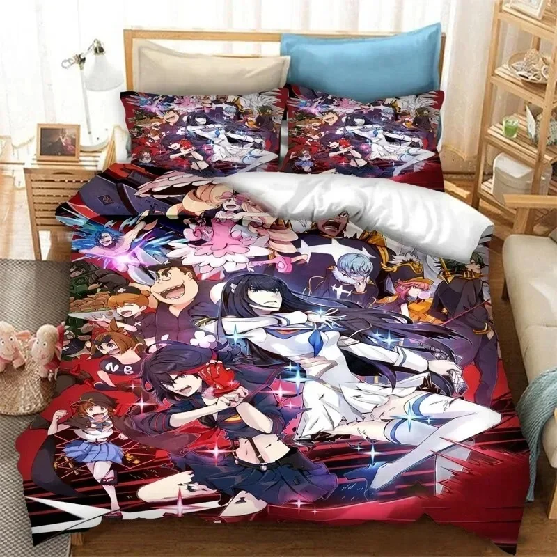 

3D Print KILL la KILL Bedding Set,Duvet Cover Comforter Bed Set Quilt Cover Pillowcase,King Queen Twin Size Boys Girls Adults