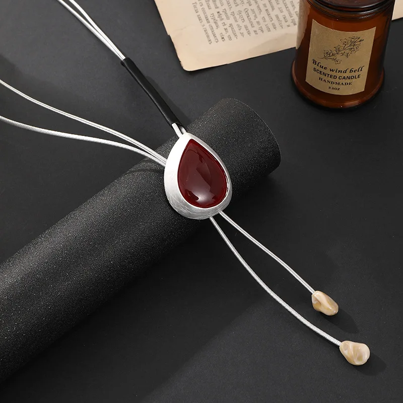 Einfache geometrische Pullover Kette Legierung Frauen Mode OL vielseitige lange Halskette charmanter Schmuck – Detail 4
