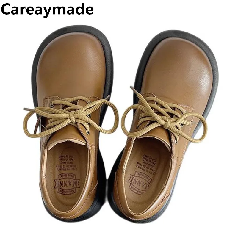 

Careaymade-Women small leather shoes thick soles muffin soles literary artistic leather shoes,spring&autumn women's single shoes