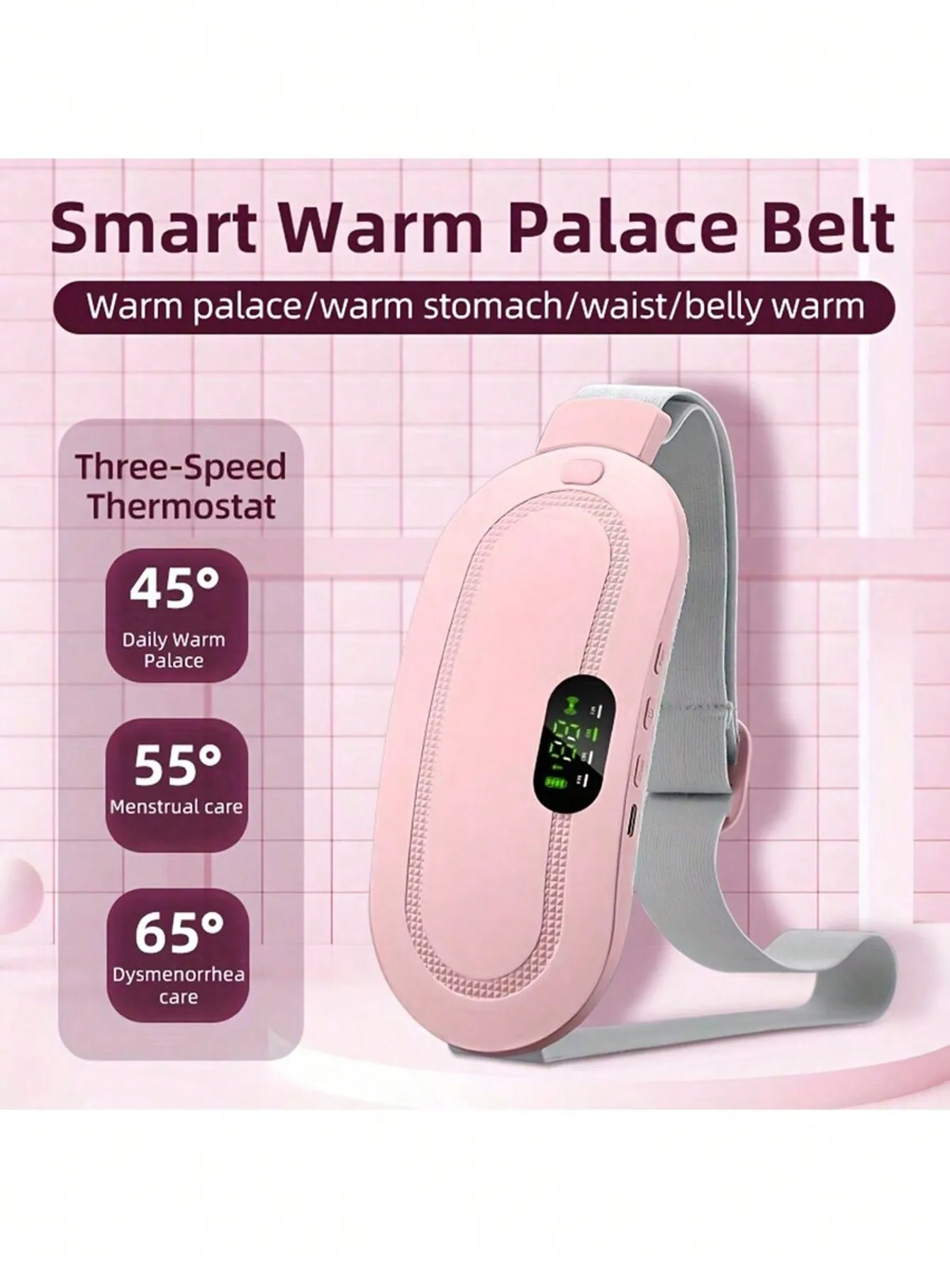 USB Menstrual Uterine Warmth Belt Female Abdominal Heating Pad Vibration Abdominal And Waist Massager Bracket