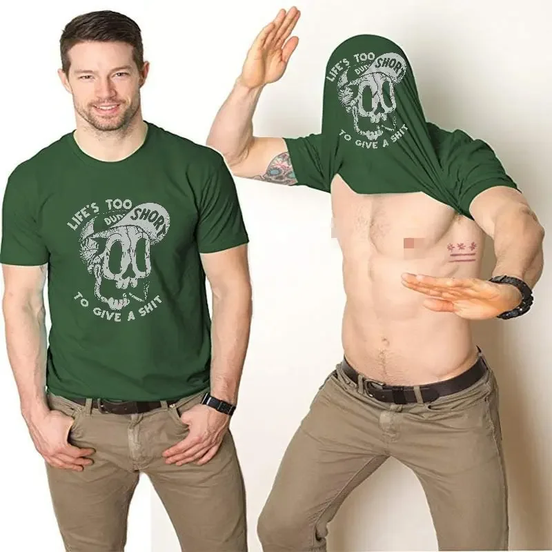 

2024 Men's Personality Summer Loose Fashion Quick Dry Weird Pattern Print T-shirts Custom Print Man Loose Short Sleeved T Shirt