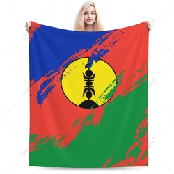 Blanket New Caledonia Flag Color Flannel Multifunction Camping Sofa Cover Keep Warm