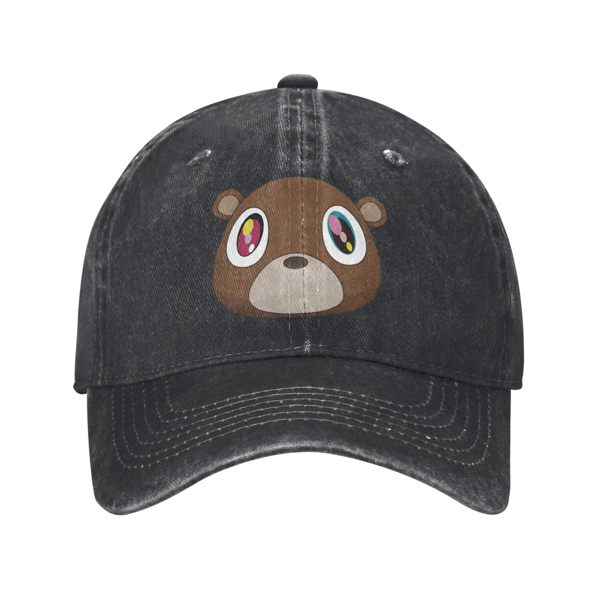 Graduation Bear Rapper Baseball Caps Distressed Washed Kanye West Music Snapback Cap Men Women Outdoor Summer Gift Caps Hat