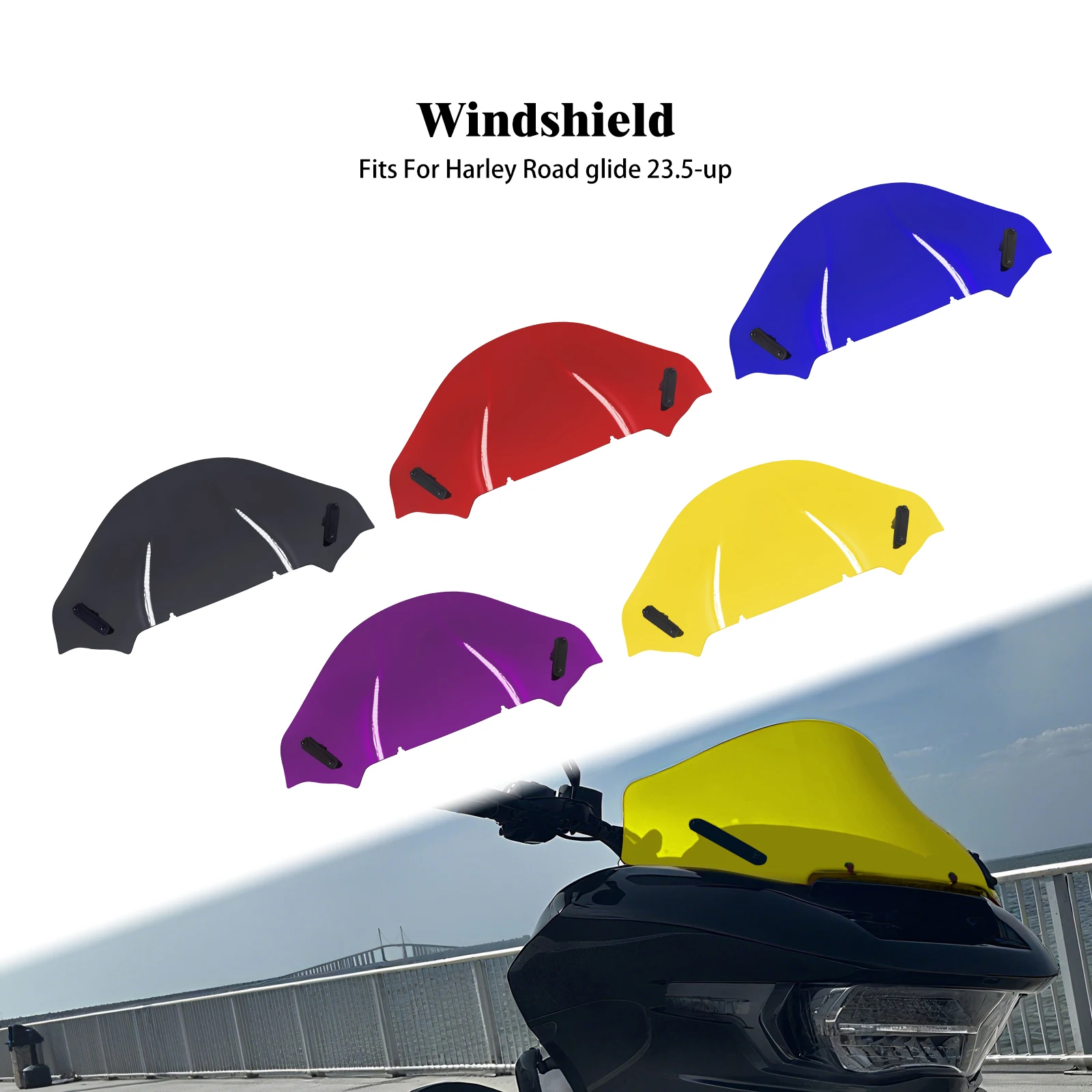 

Motorcycle Windshield Wind Deflectors Fairing Windscreen For Harley Touring Road Glide FLTRXSE FLTRX 2023-2025 FLTRXSTSE CVO