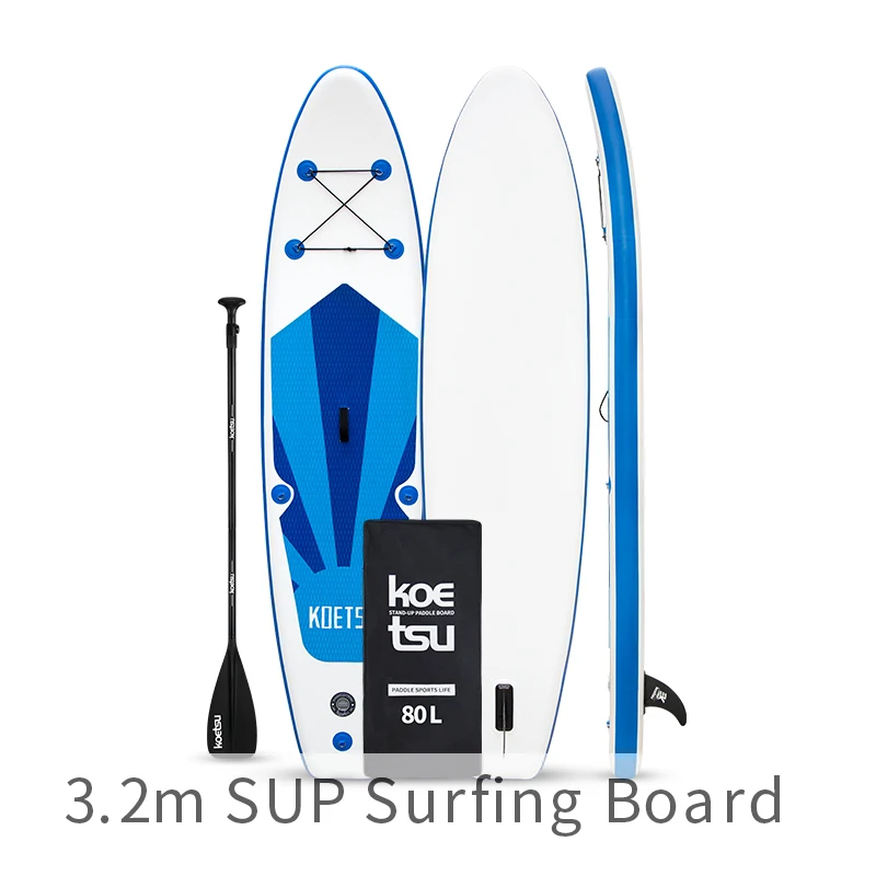 

KOETSU Sup Board 3.2meters Sup Surfing Board Max Loading 130kg Beginner White Water Surfboard All Accessories Backpack Air Pump