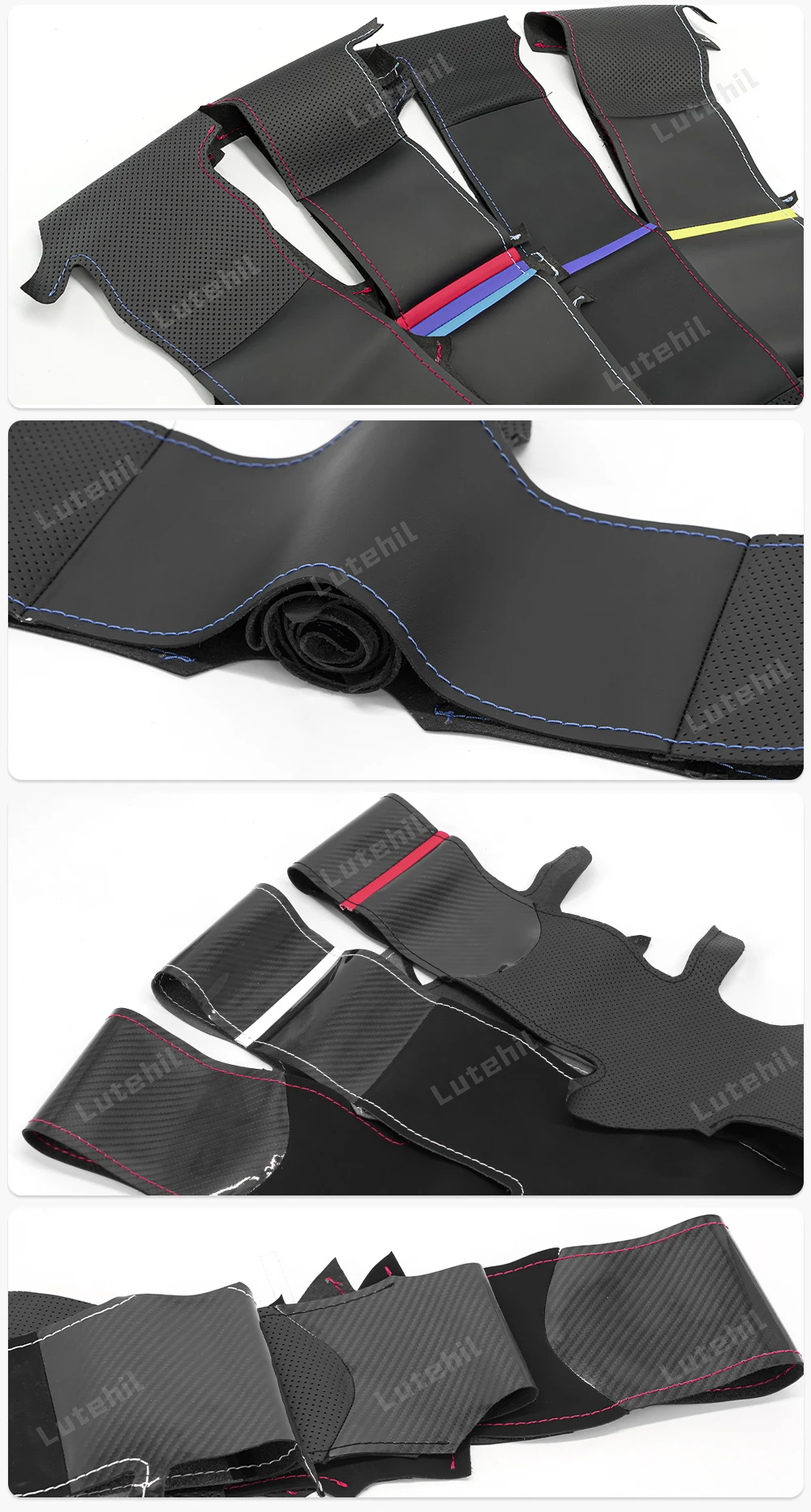 Für Volvo S40 2004-2012 V50 2005-2011 C30 2010-2013 Maßgefertigter DIY Auto-Lenkradbezug 4 Materialien Zubehör Kunstleder – Detail 12