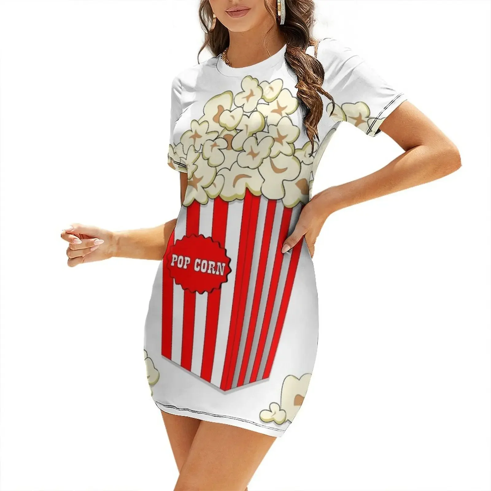 

Popcorn time Short-Sleeved Dress women's summer dresses 2026 Dress for pregnant women