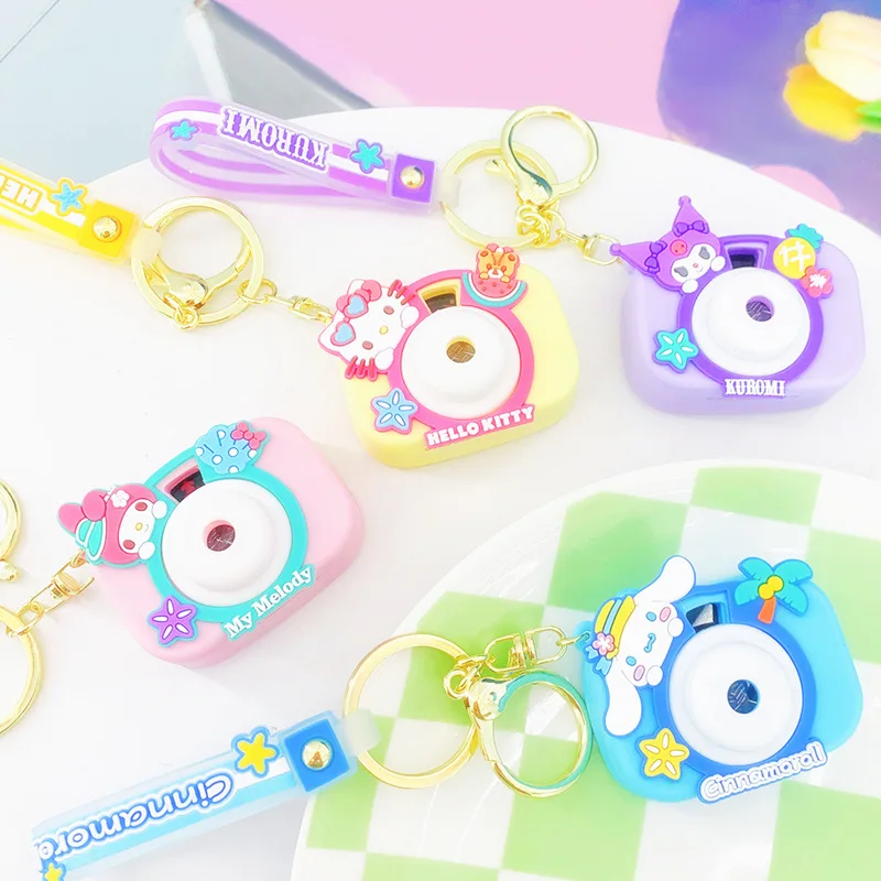 

Sanrios Kuromi Camera Pendant Keychain Car Keyring Mobile Phone Bag My Melody Cinnamoroll Hanging Jewelry Girsfriends Present