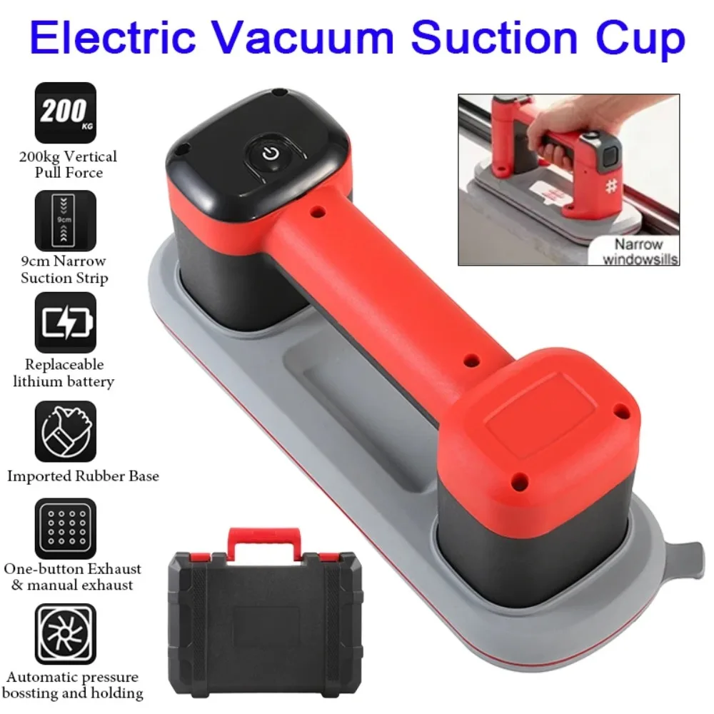 Mini Narrow Strip Suction Cup Electric Vacuum Suction Cup Bearing Capacity Heavy Duty Vacuum Lifter LED Display for Granite Tile