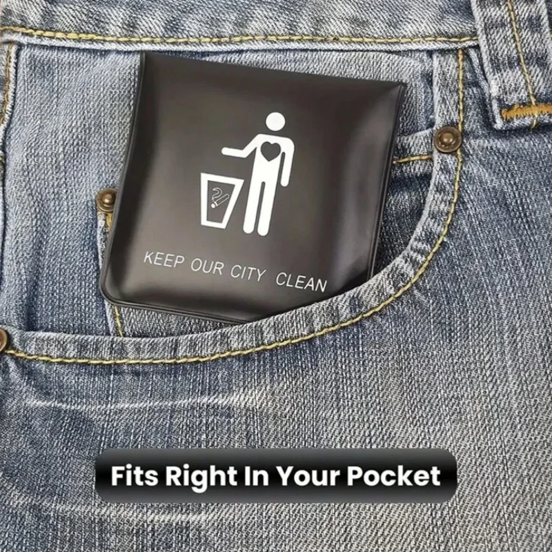 Pocket Ashtray PVC High-Grade Fireproof＆Oder-Resistant Portable Cool Travel Ashtray Outdoor Cigarette Butt Disposal Bag