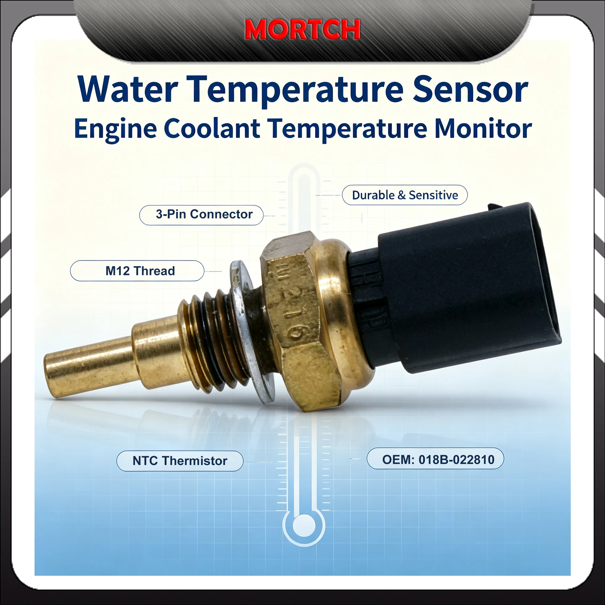 M12 Engine Water Temperature Sensor 018B-022810 For CFMoto CF400 CF650 157MJ 172MM 191Q 191S 283MT 283MU 2V91Y 2V91W 268MQ