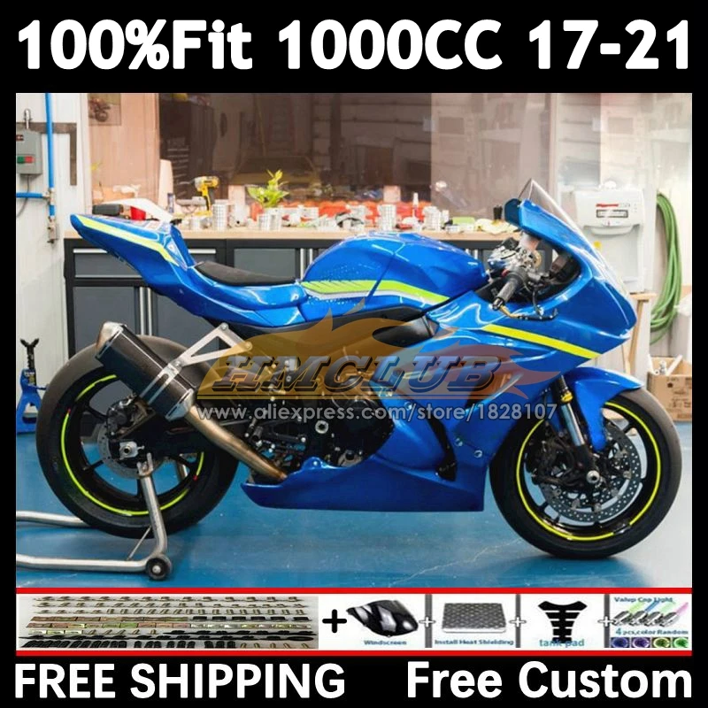 Factory Blue Body For SUZUKI GSX-R1000 GSXR 1000 2017 2018 2019 2020 2021 32No.22 GSXR-1000 K17 GSXR1000 17 18 19 20 21 Fairing