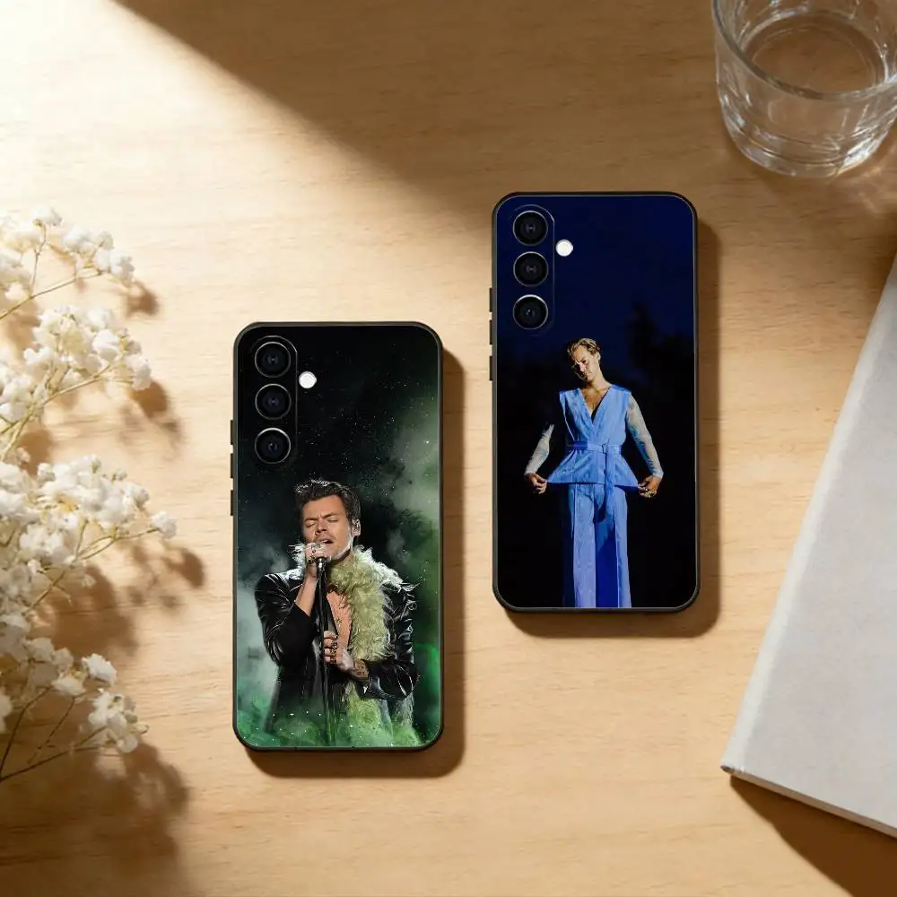 H-Harry Kiss All The Time S-Styles Phone Case Black Silicone Soft For Samsung Galaxy A73,A72,A71,A70,A53,A52,A51