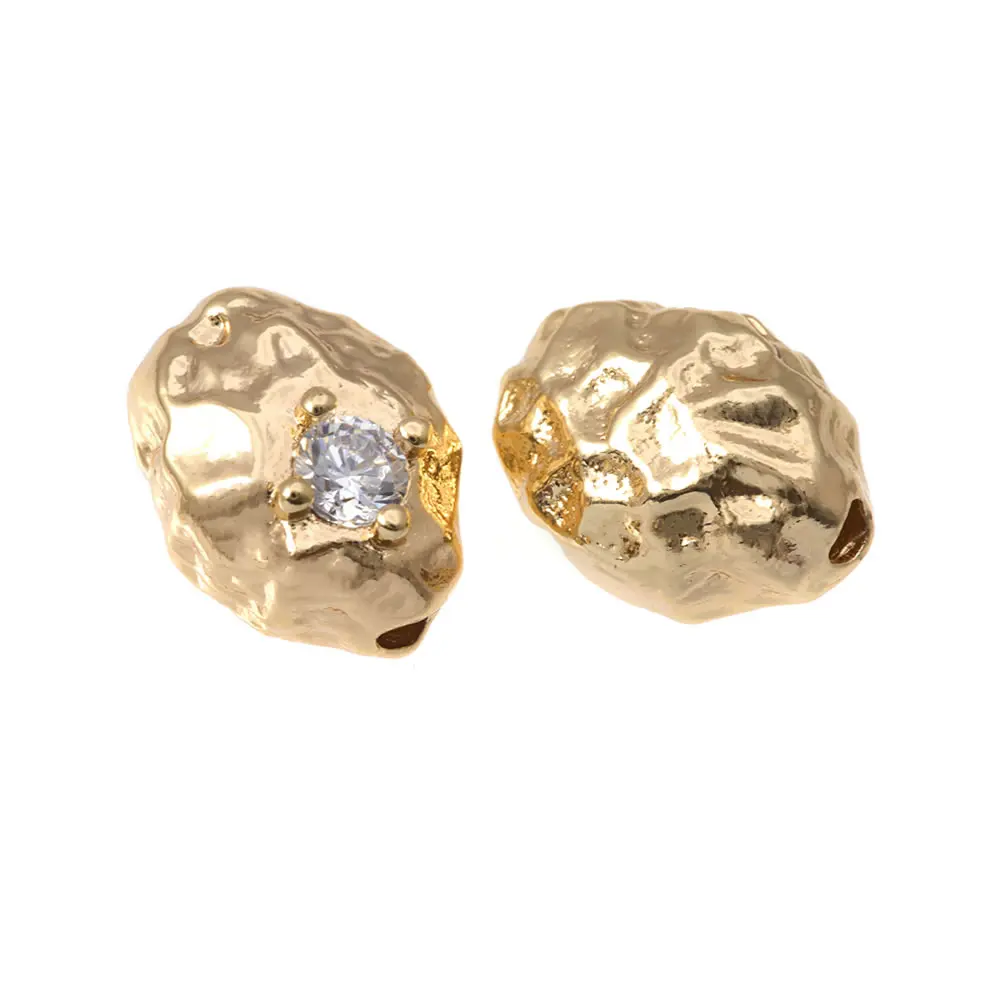 18K Gold Color Brass Irregular Necklaces Bracelets Spacer Beads High Quality Jewelry Accessories Making Rosediy Official Store image 6