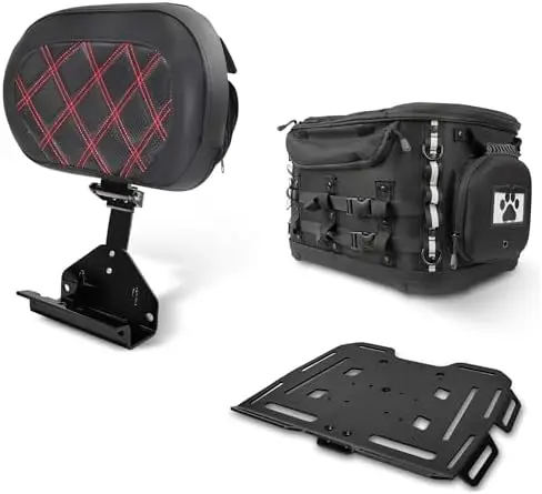 Adjustable Rider Backrest & Rear Luggage Rack with Dog Carrier for Can-Am Ryker 600/900 Rally 2019