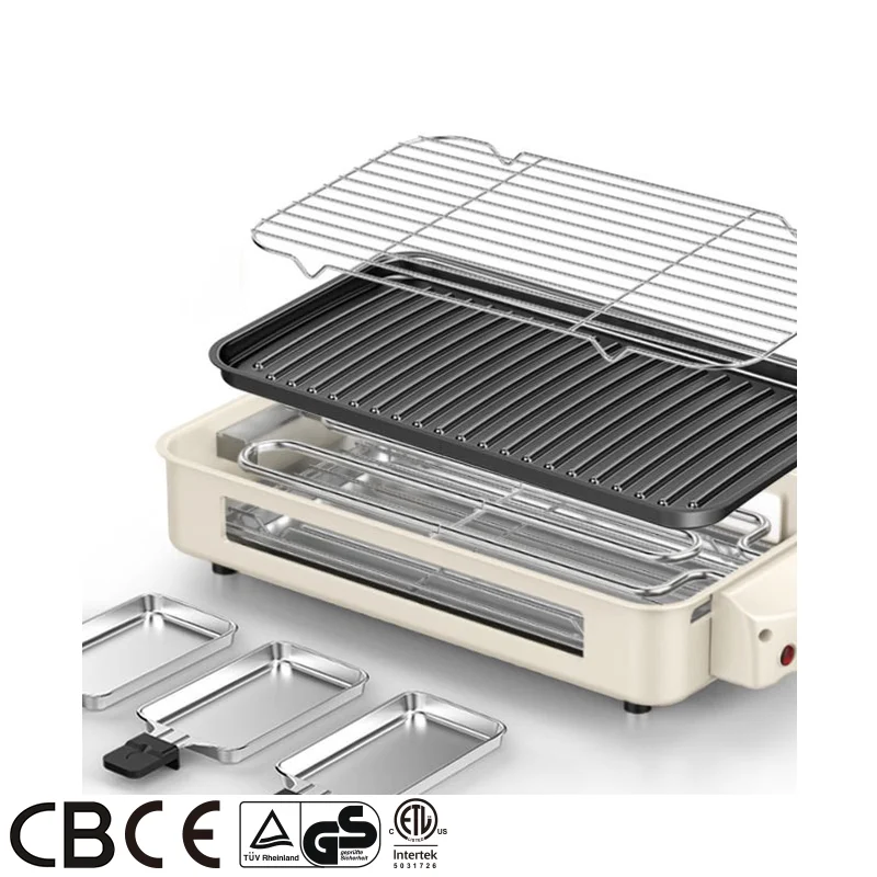 

Smokeless 3-in-1 Electric Grill for Indoor Cooking - Easy to Clean Surface