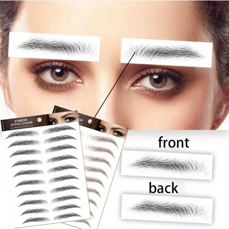 6D Eyebrows Sticker Water Transfer Hair-like Eye Brow Tattoo Stickers Long Lasting False Eyebrow Enhancers Eye Brow Cosmetics