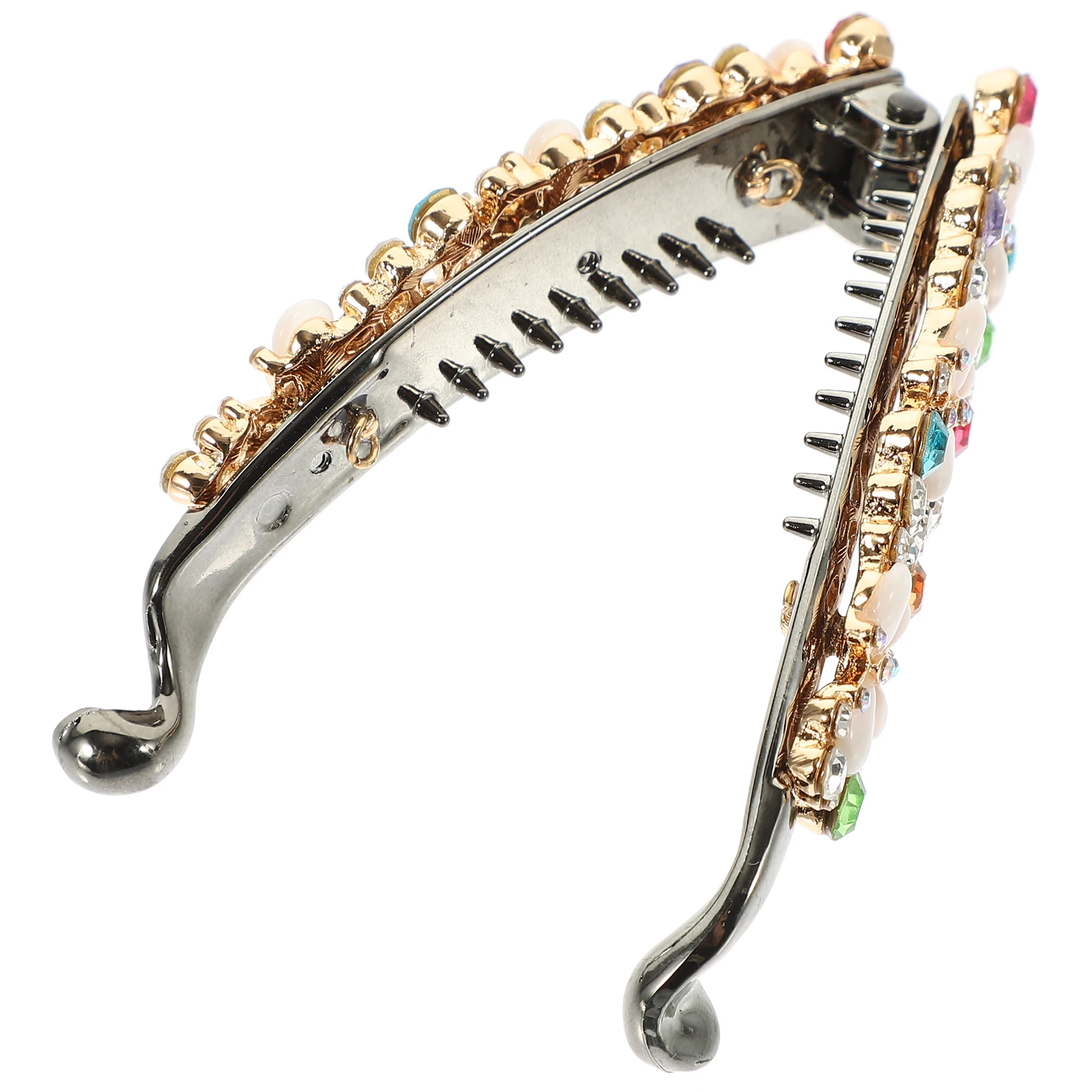 

Banana Clip Women Hair Clips for Styling Thin Abundance Rhinestone Accessories Metal Miss