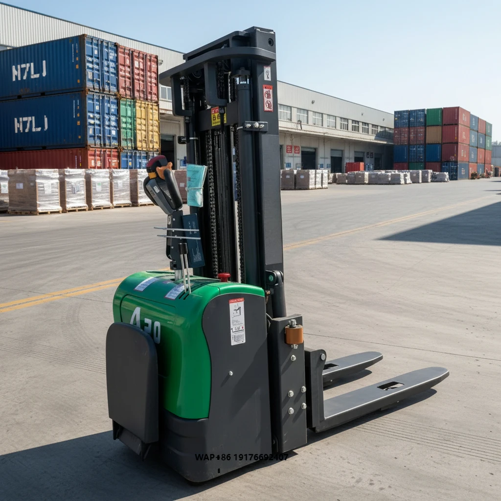 

Lithium Battery Full Portable Walkie Type High Lift Height Fast Charging Industrial Handling Tool 2 Ton Electric Stacker