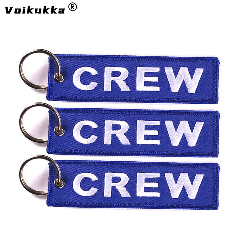 Voikukka Sieraden 3 Kleuren Brief Crew Beide Zijden Borduurwerk Hanger Tags Sleutelhanger Groothandel