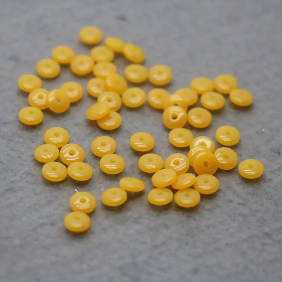 100PCS Yellow Beeswaxes Separate Beads Fittings for Accessory DIY Machining Parts Design 6mm New Jewelry Making Design