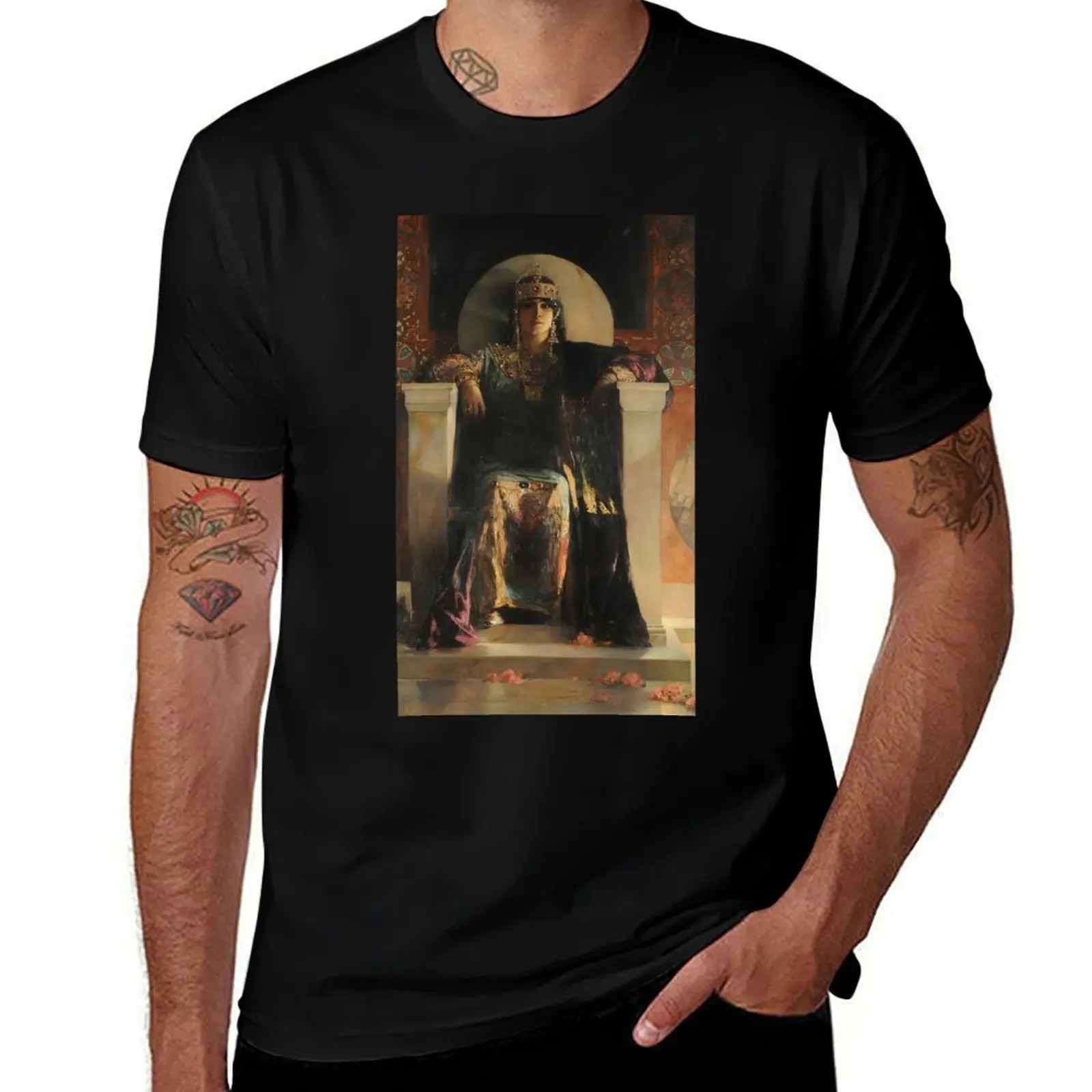 Saint Empress Theodora Enthroned-Jean Joseph Benjamin-Constant T-Shirt All Match Print Short Sleeve Top
